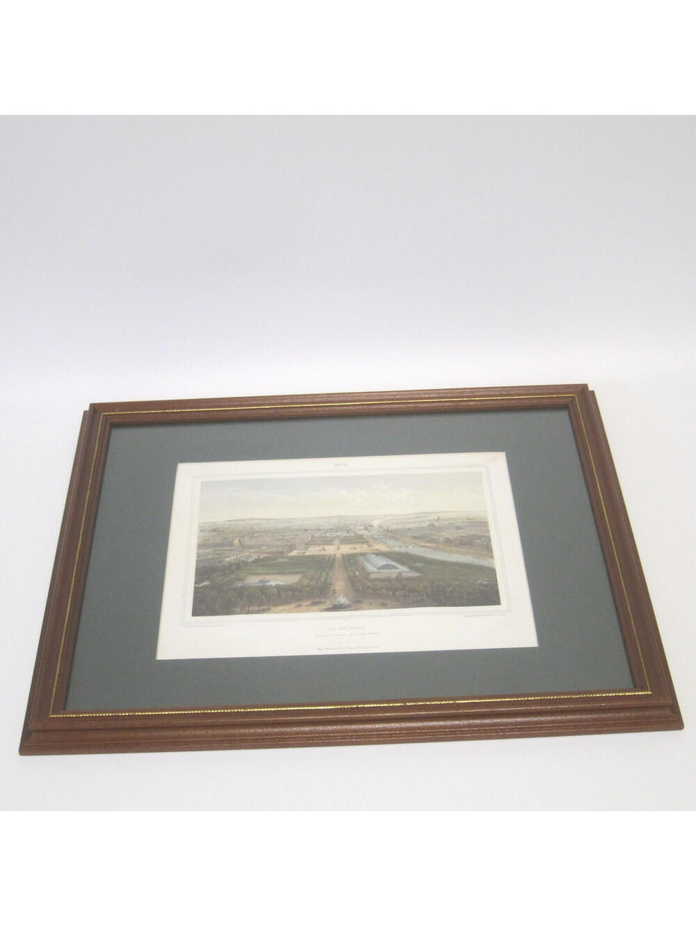 Antique Lithograph Paris Bird's Eye View From Champs-Elysees Tuileries & Louvre